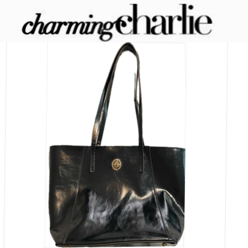 CHARMING CHARLIES Medallion maxi Tote bag color black  size 13x11 NWOT